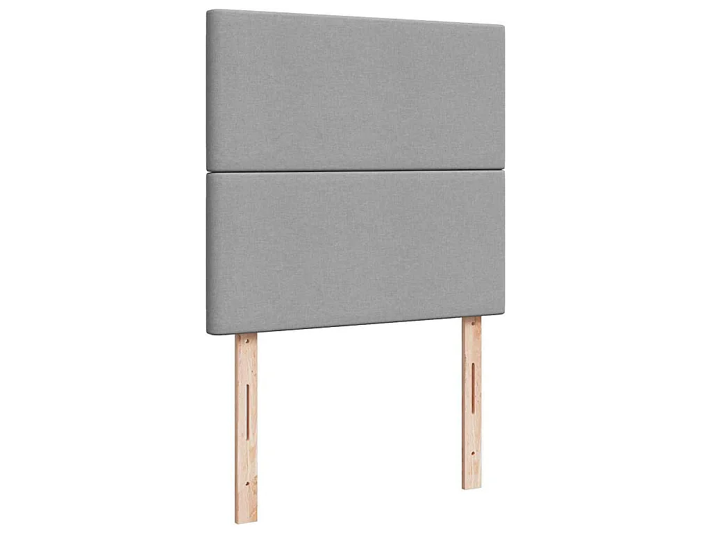 Cama box spring con colchón tela gris claro 90x200 cm