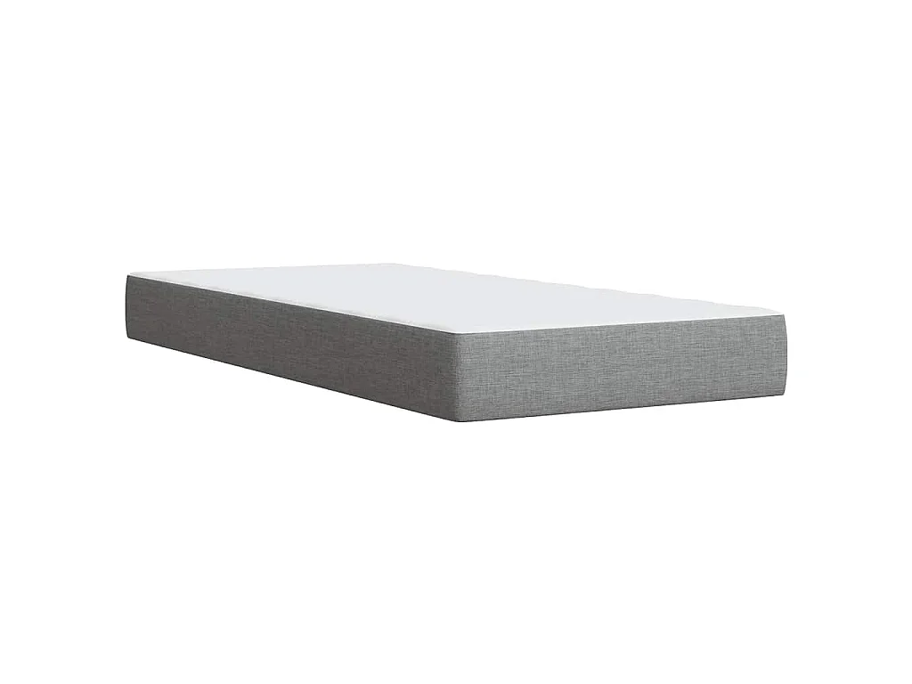 Cama box spring con colchón tela gris claro 90x200 cm