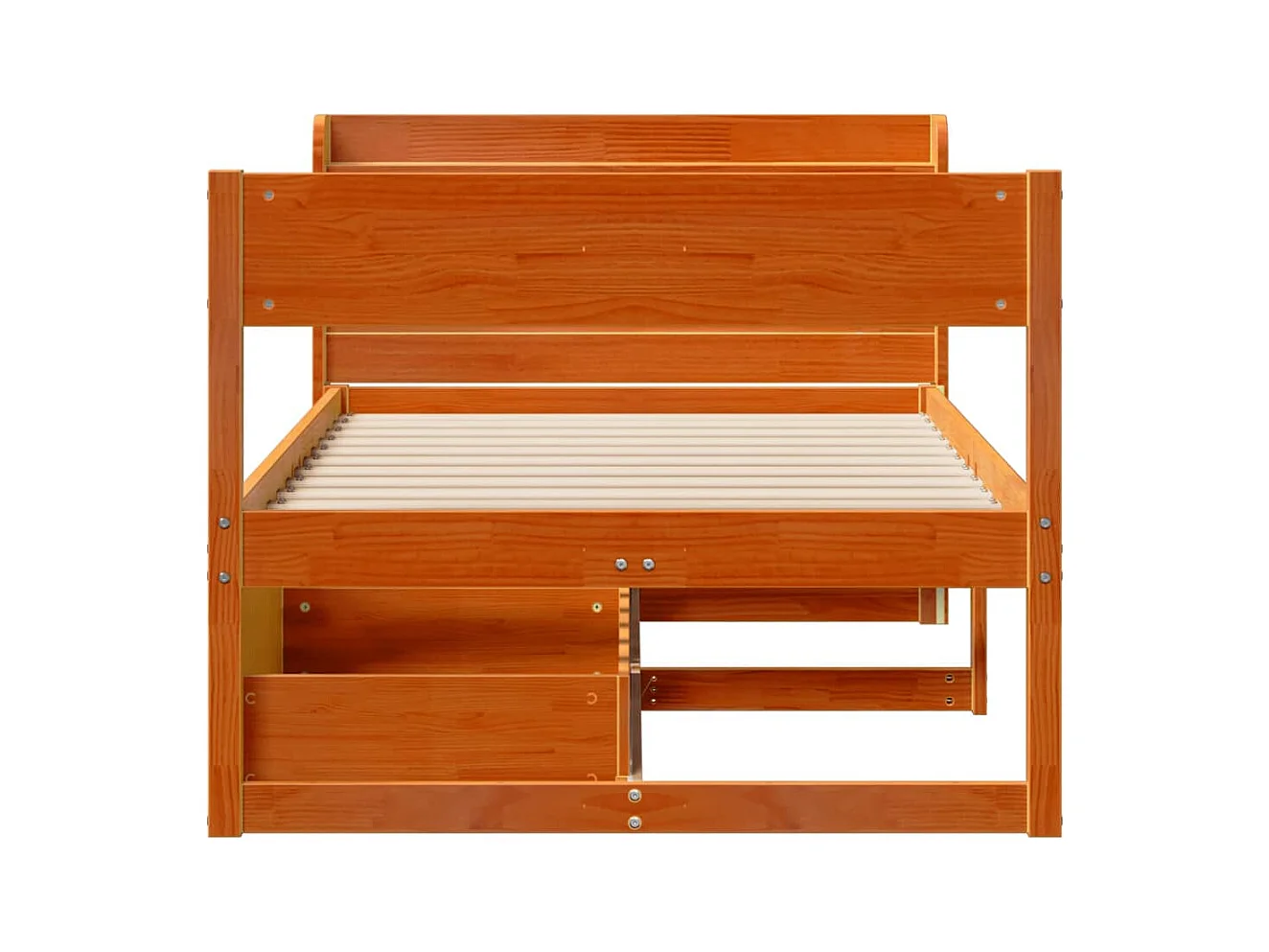 Cadre de lit sans matelas cire marron 100x200cm bois pin massif