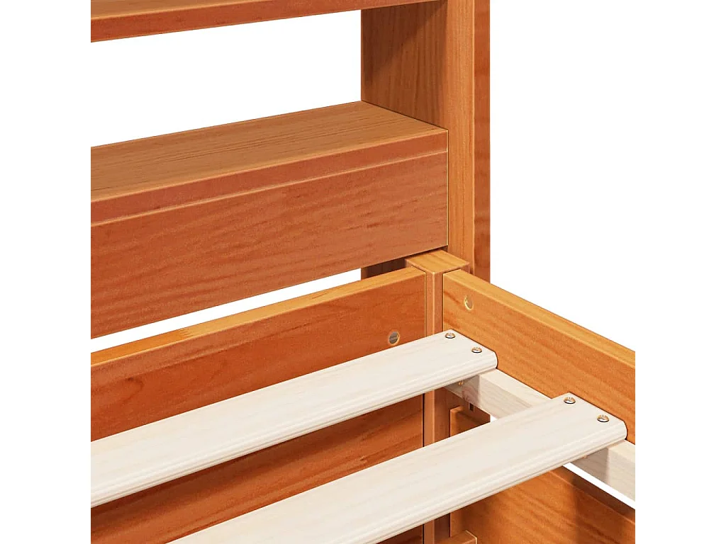 Cadre de lit sans matelas cire marron 100x200cm bois pin massif