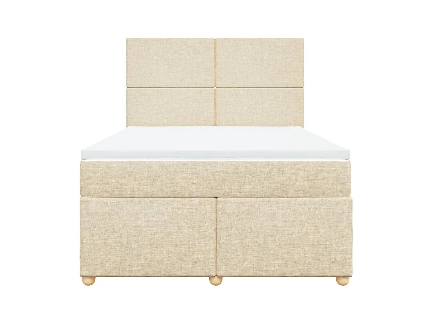 Sommier à lattes de lit avec matelas Crème 140x200 cm Tissu