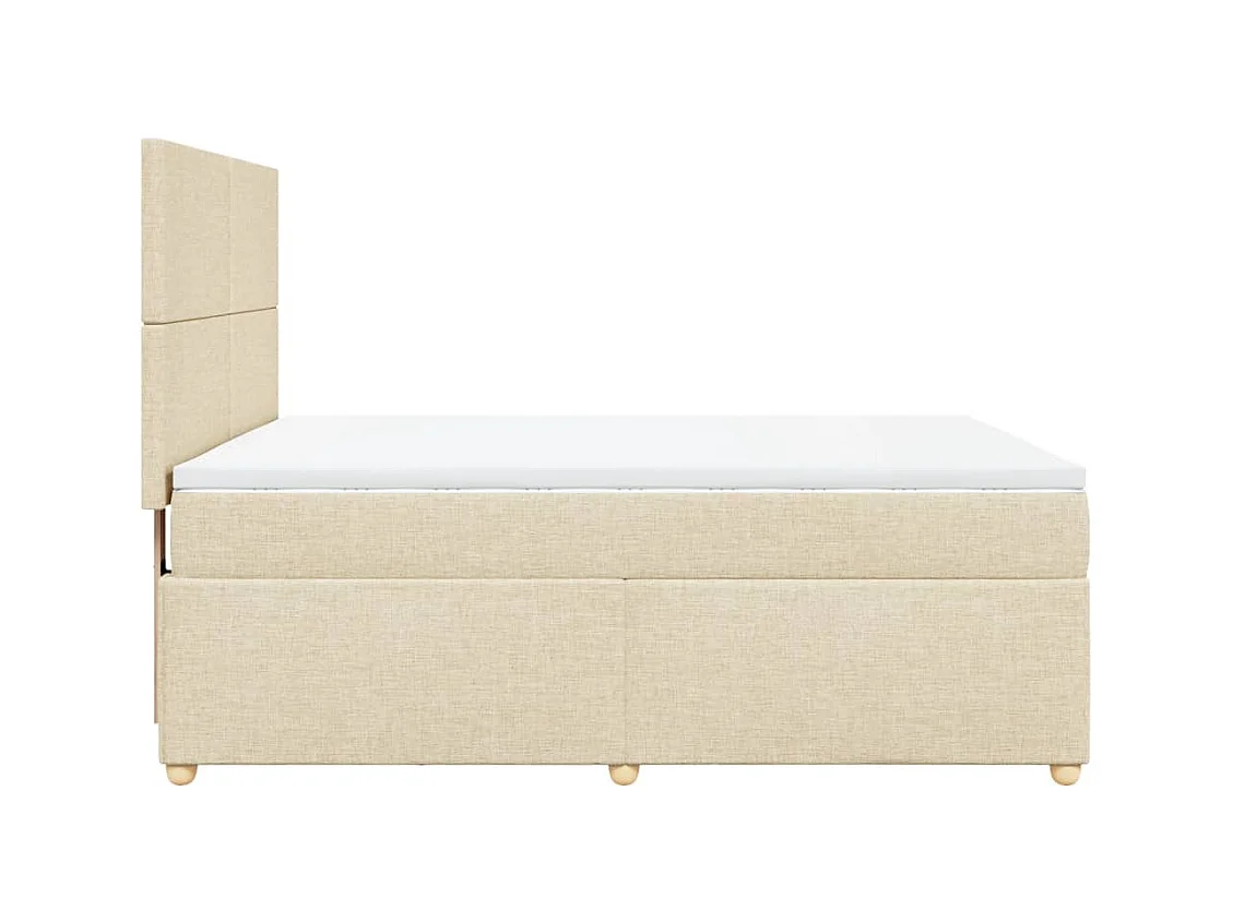 Sommier à lattes de lit avec matelas Crème 140x200 cm Tissu