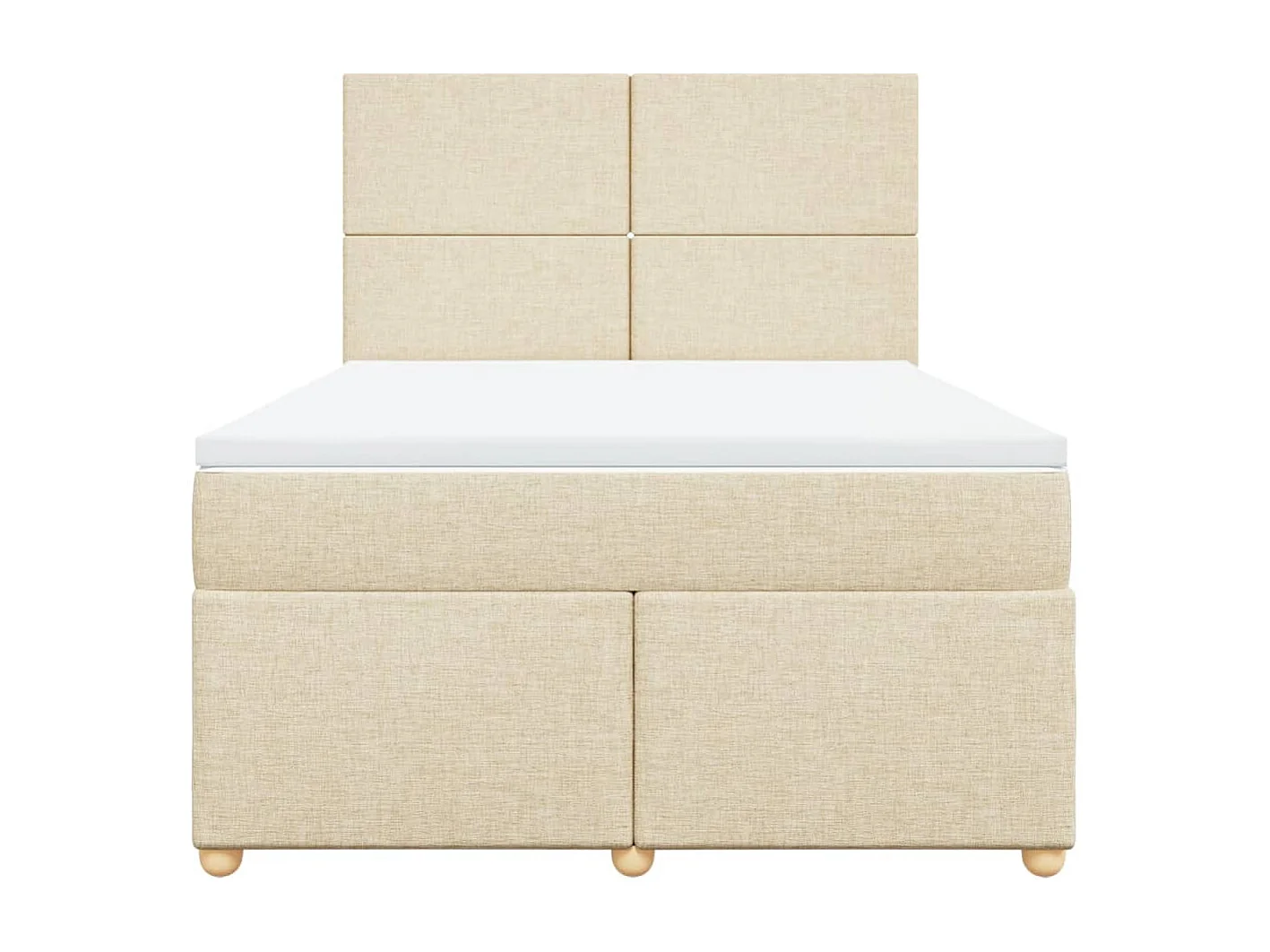 Boxspring met matras stof crèmekleurig 140x200 cm