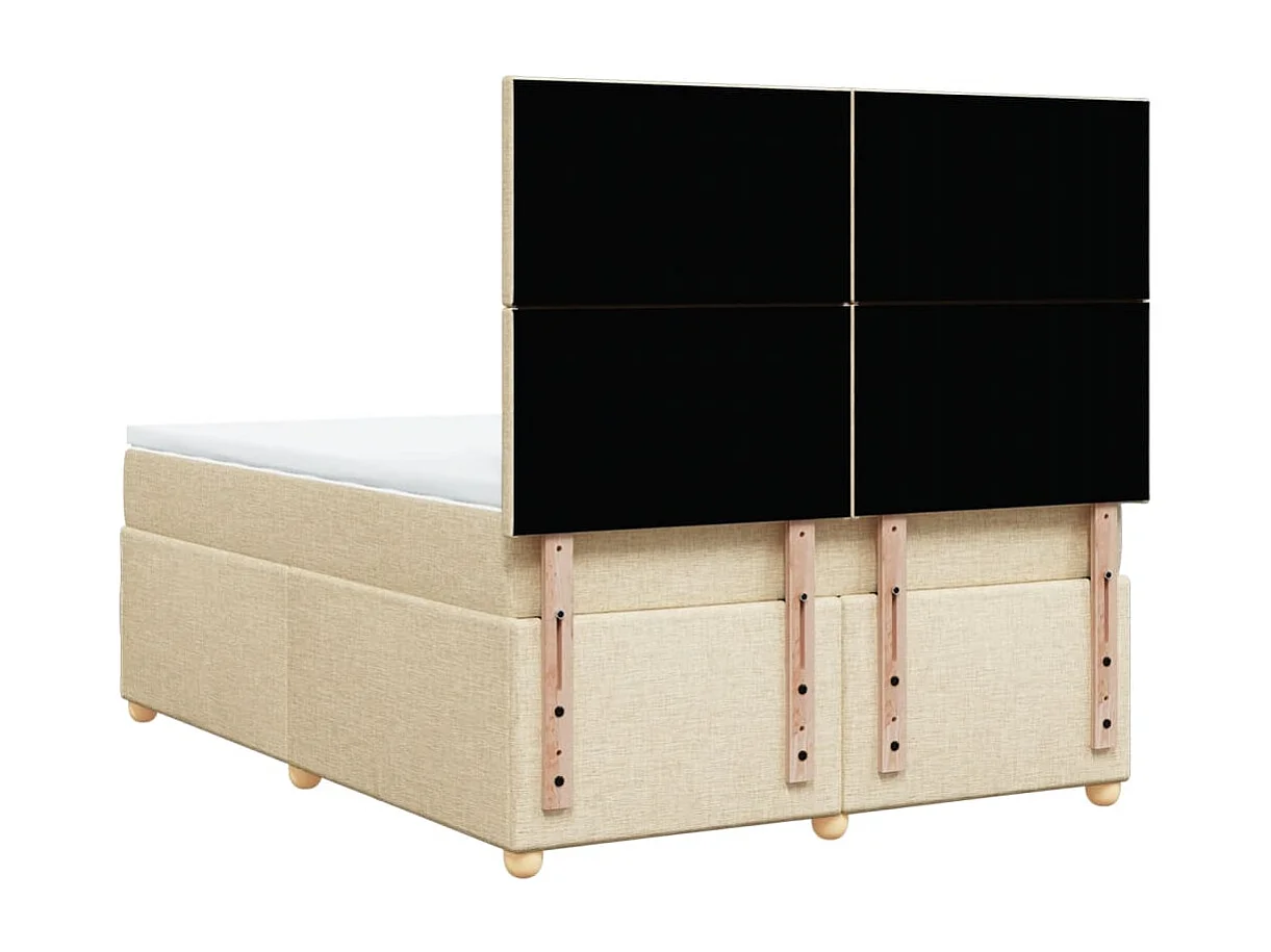 Giroletto a Molle con Materasso Crema 140x200 cm in Tessuto