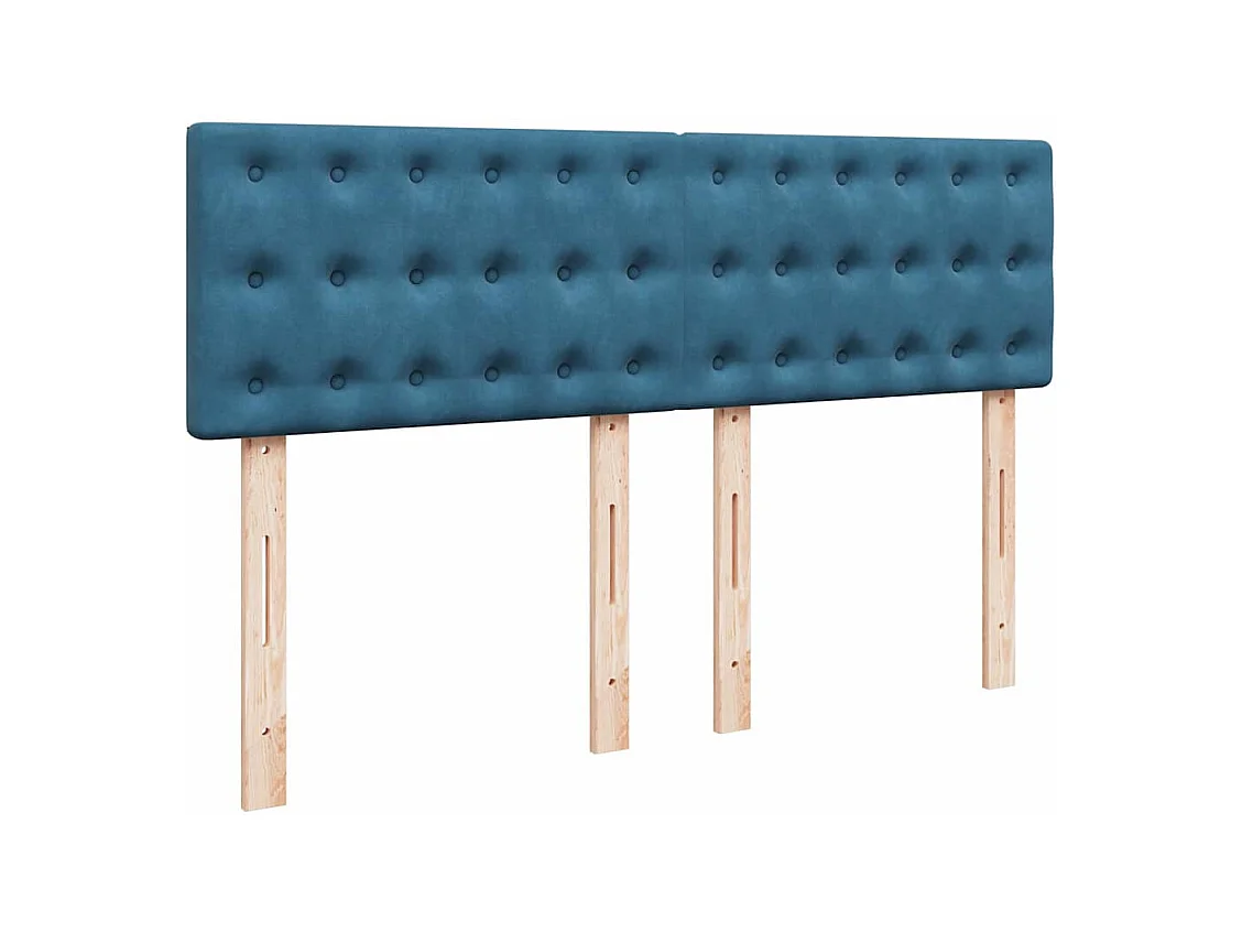 Giroletto a Molle con Materasso Blu 140x190 cm in Velluto