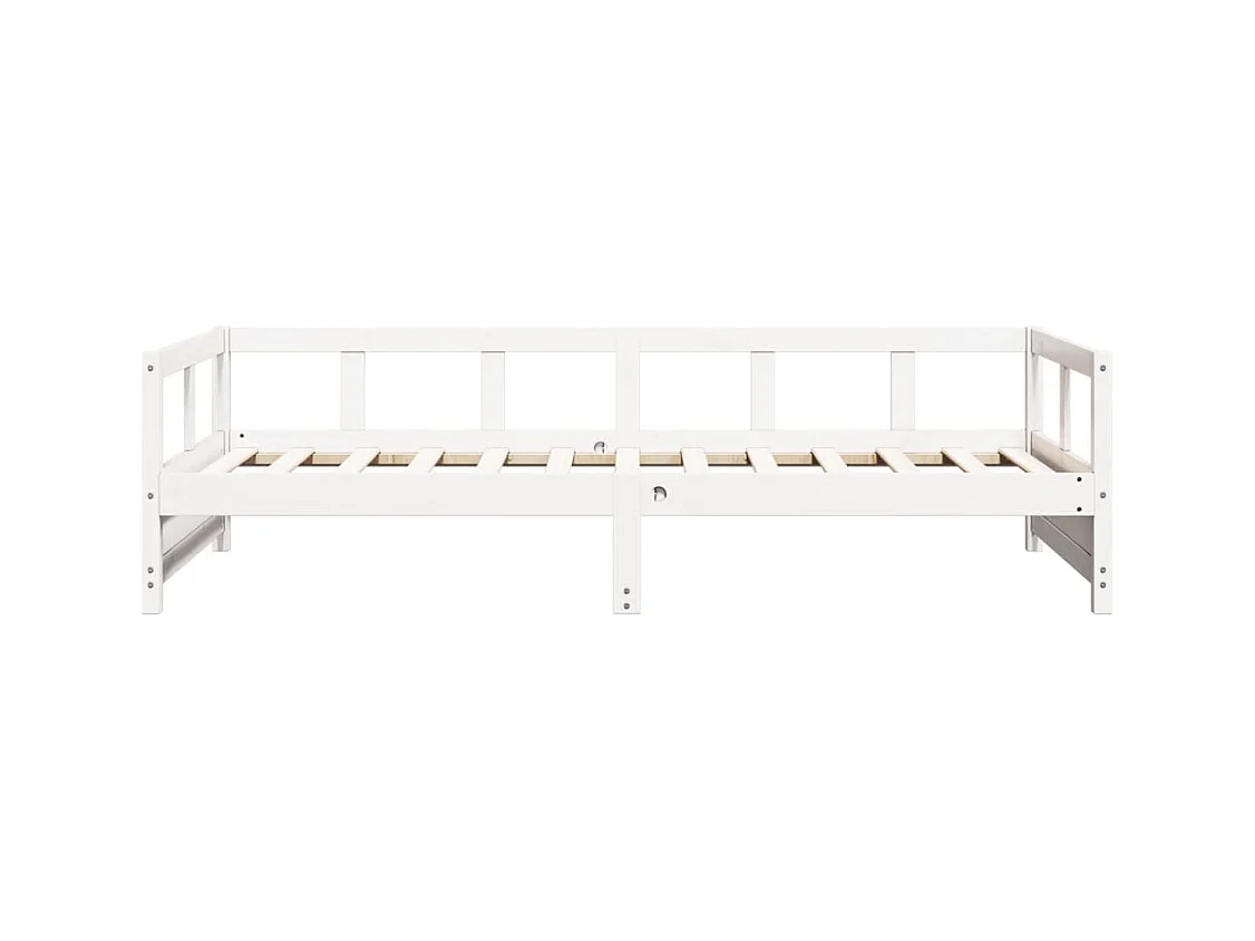 Lit de jour sans matelas blanc 90x200 cm bois de pin massif
