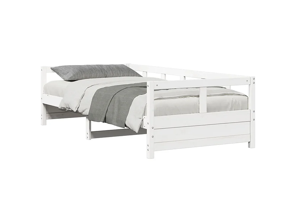 Dormeuse senza Materasso Bianca 90x200 cm Legno Massello Pino