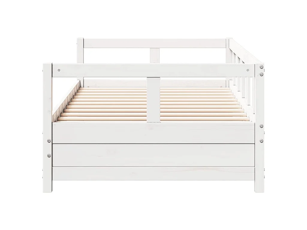 Dormeuse senza Materasso Bianca 90x200 cm Legno Massello Pino