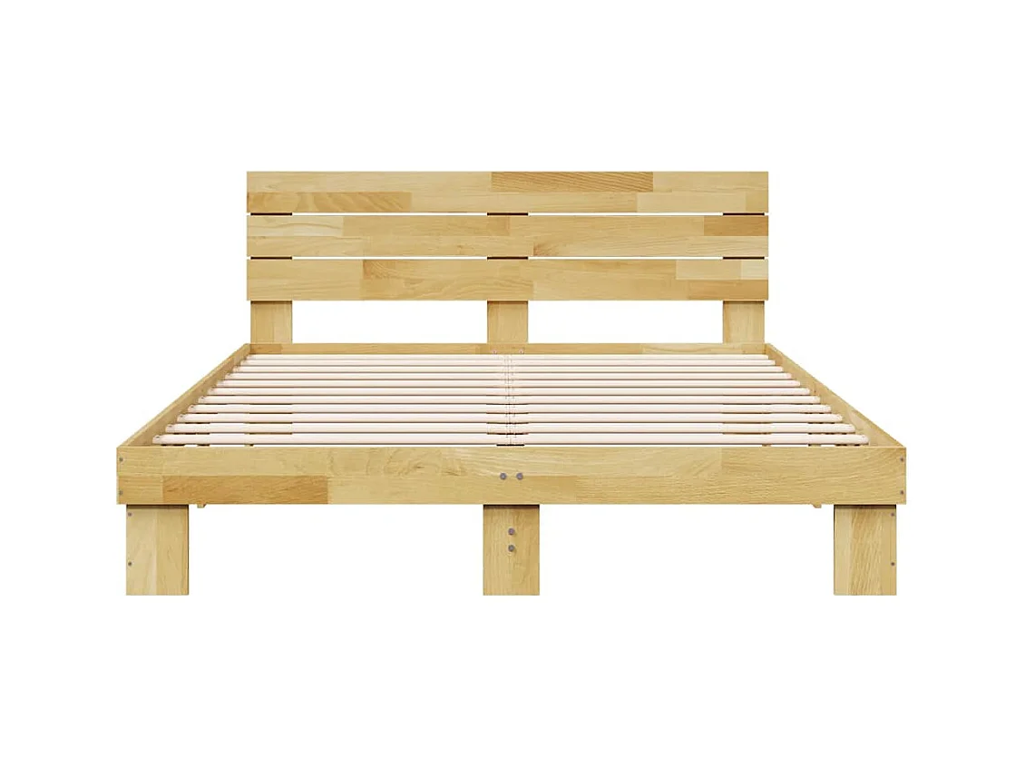Massivholzbett mit Kopfteil ohne Matratze 150x200 cm Eichenholz
