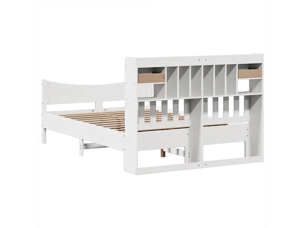 Estructura de cama sin colchón madera maciza de pino 160x200 cm