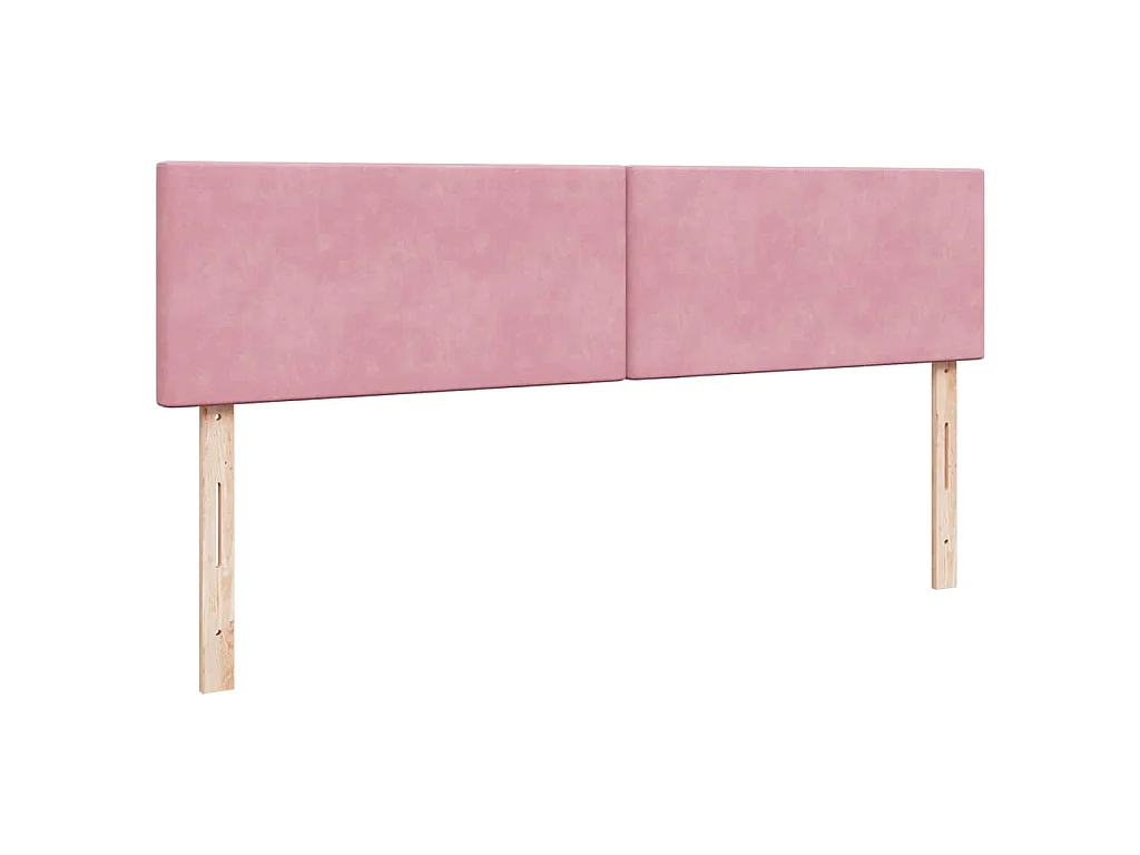 Struttura Letto Pouf con Materassi Rosa 180x200 cm Velluto