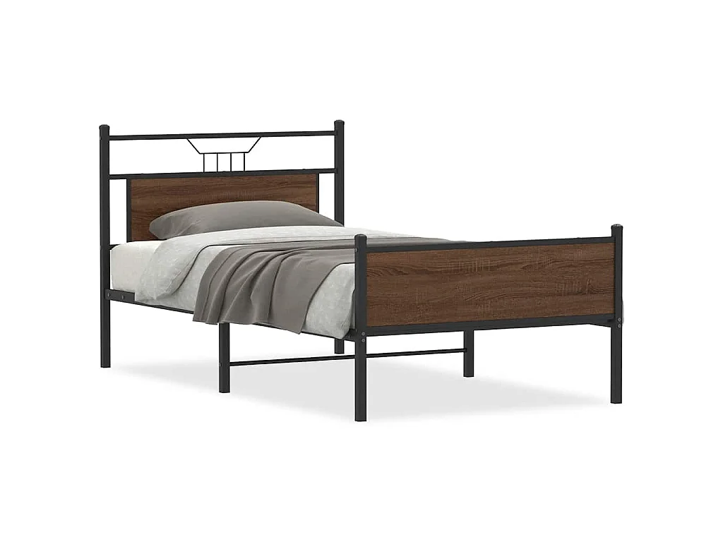 Bedframe zonder matras bewerkt hout bruin eikenkleur 100x200 cm