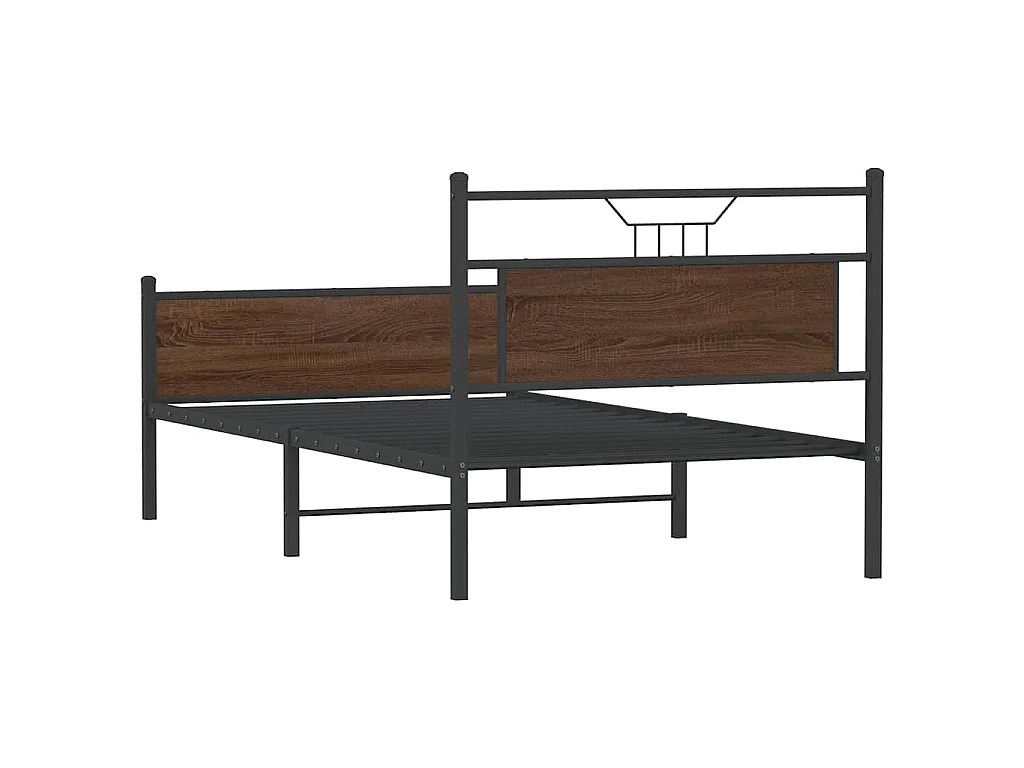 Bedframe zonder matras bewerkt hout bruin eikenkleur 100x200 cm