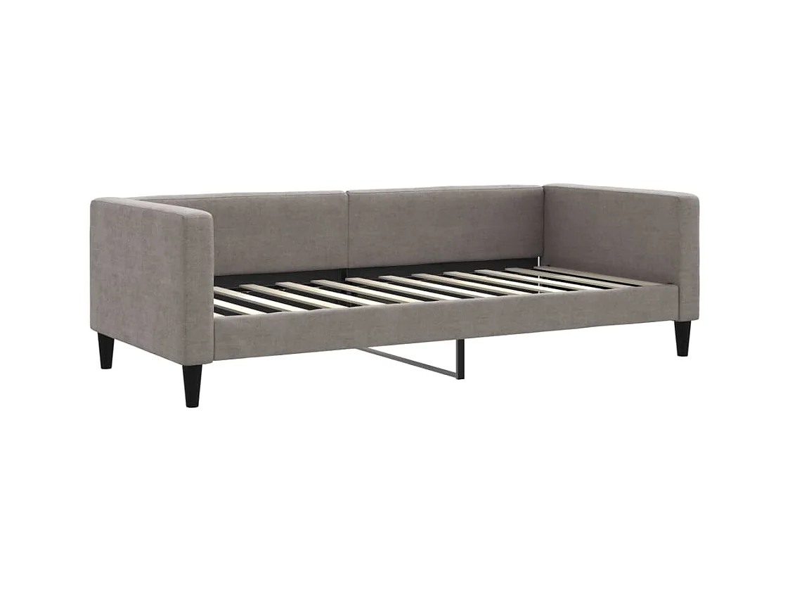 Lit de jour avec gigogne et tiroirs sans matelas taupe 90x200cm