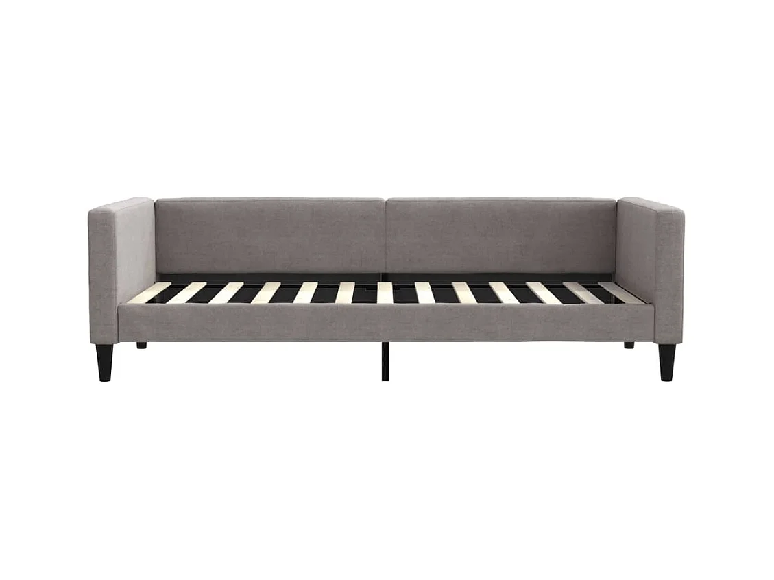 Lit de jour avec gigogne et tiroirs sans matelas taupe 90x200cm
