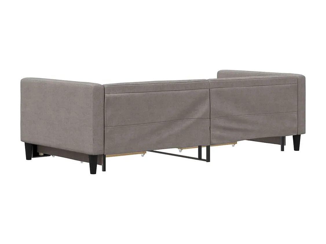 Divano Letto Estraibile con Cassetti Tortora 90x200 cm Tessuto