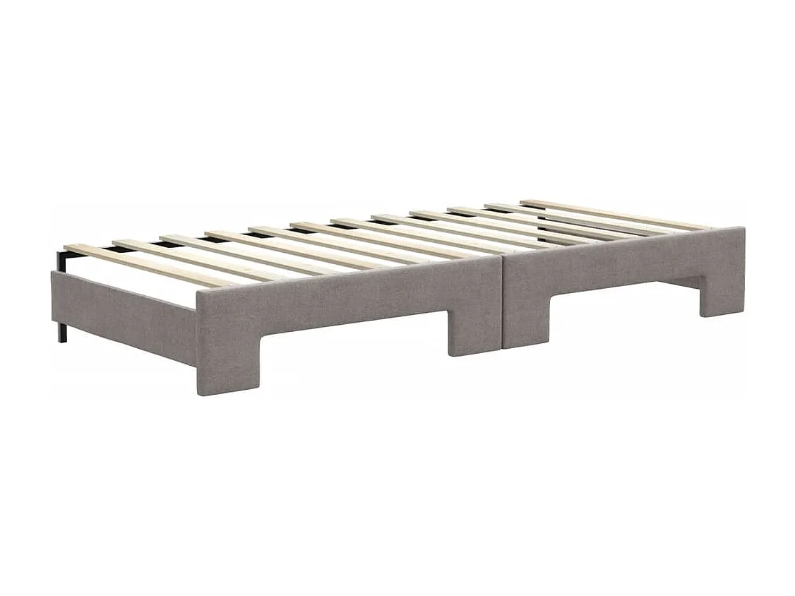 Divano Letto Estraibile con Cassetti Tortora 90x200 cm Tessuto