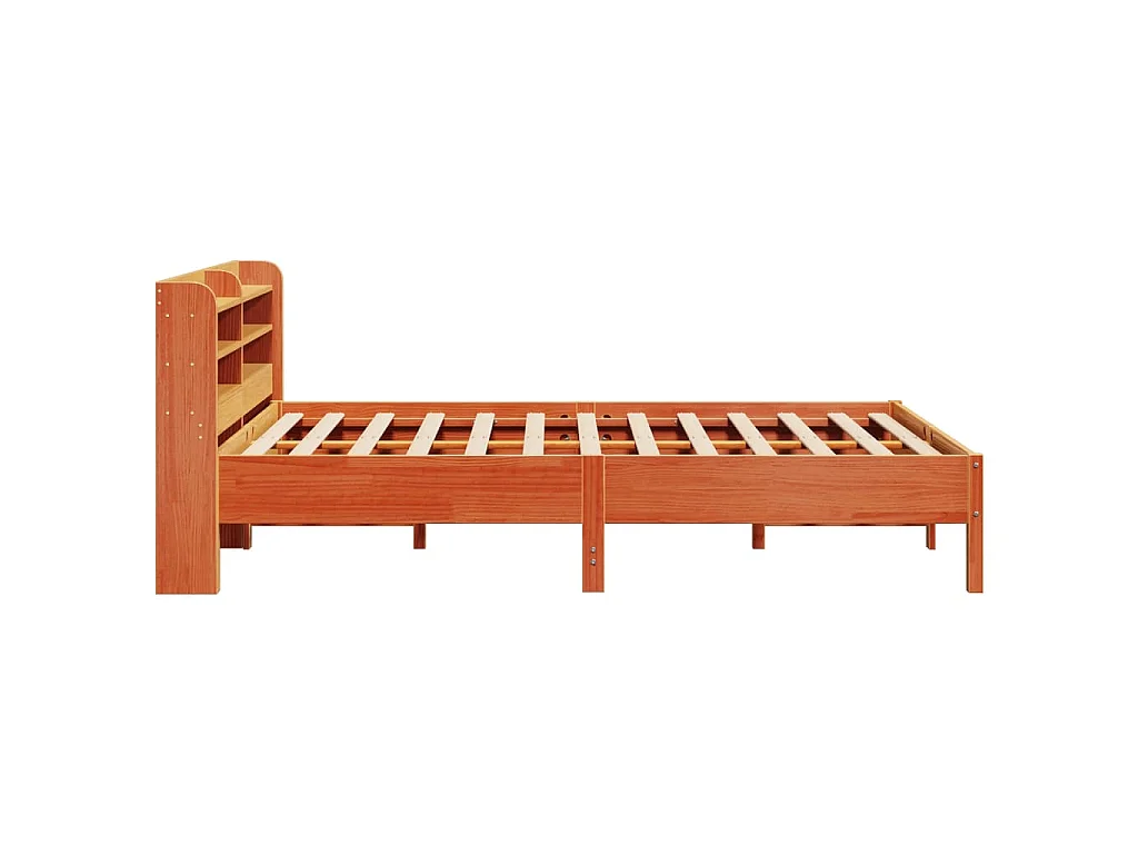 Bedframe zonder matras massief grenenhout wasbruin 160x200 cm