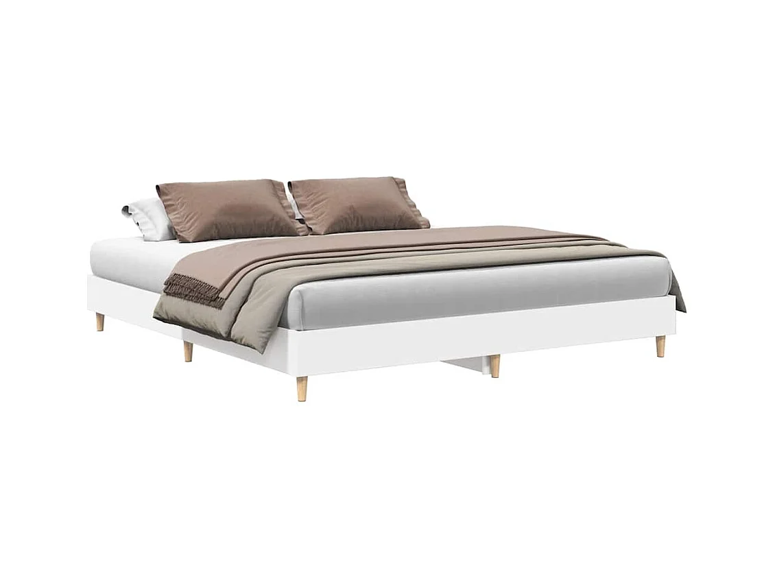 Cadre de lit sans matelas blanc 180x200 cm bois d'ingénierie