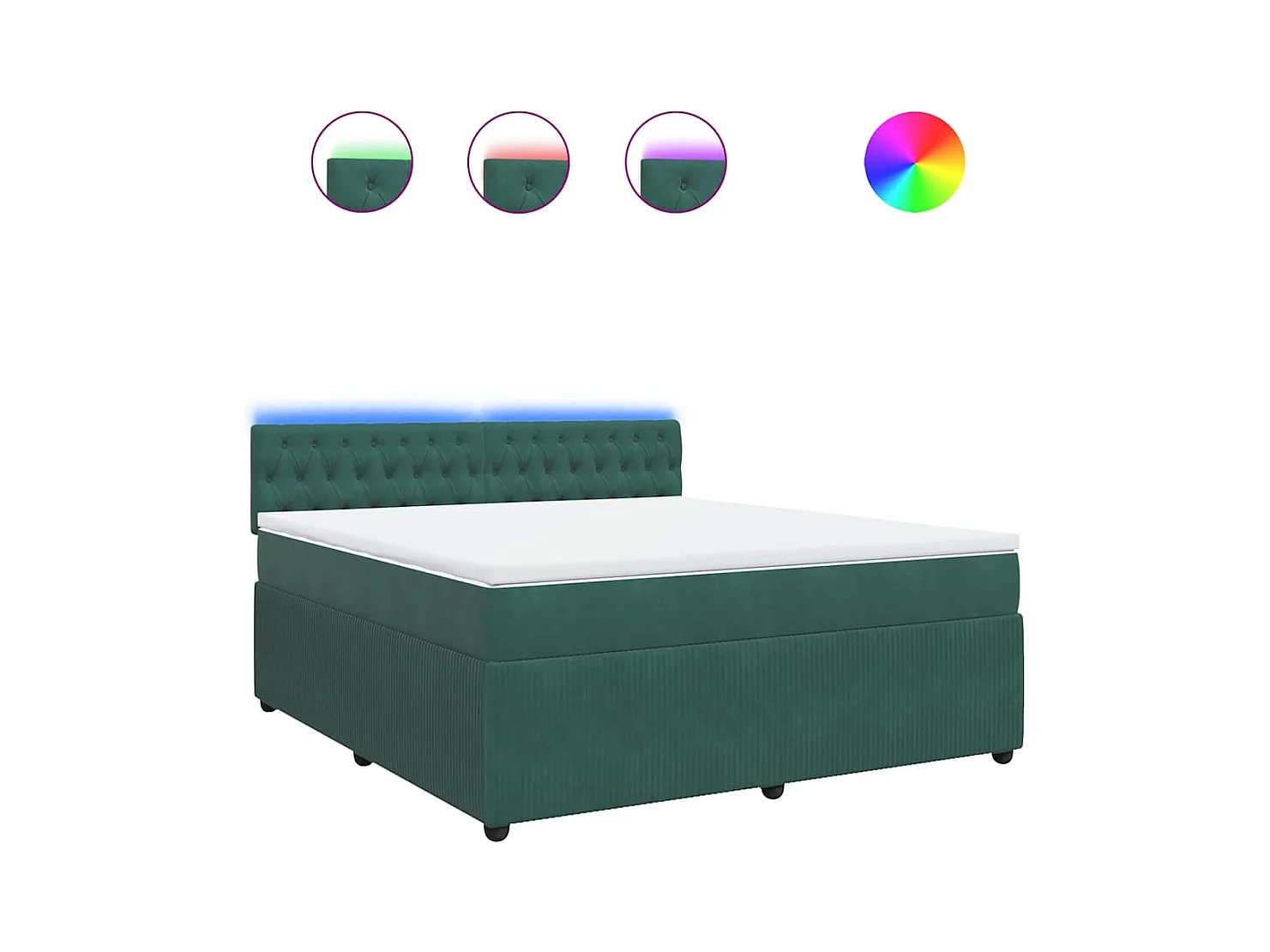 Boxspringbett mit Matratze Dunkelgrün 180x200 cm Samt