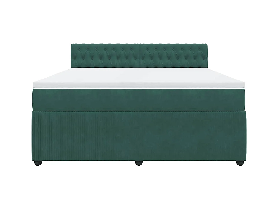 Boxspringbett mit Matratze Dunkelgrün 180x200 cm Samt