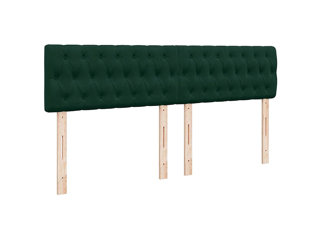 Cama box spring con colchón terciopelo verde oscuro 180x200 cm