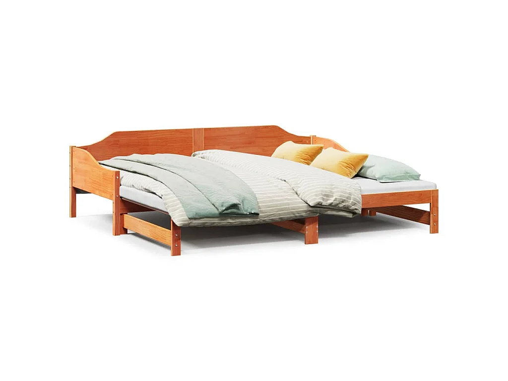 Lit de jour et lit gigogne sans matelas 90x200 cm bois massif
