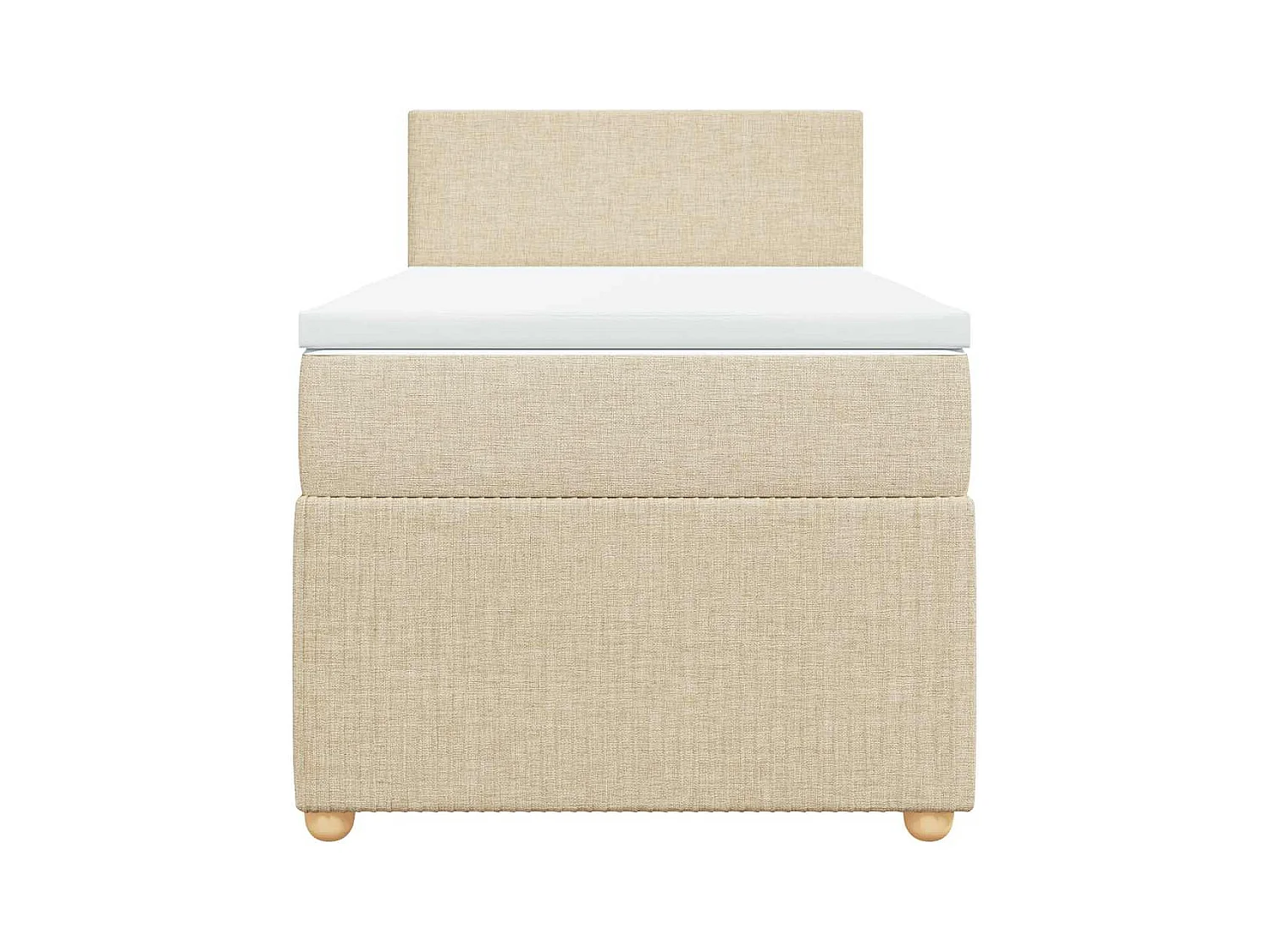 Sommier à lattes de lit avec matelas Crème 100x200 cm Tissu