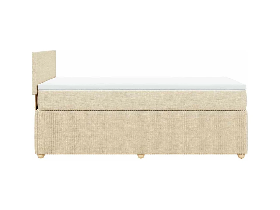 Sommier à lattes de lit avec matelas Crème 100x200 cm Tissu