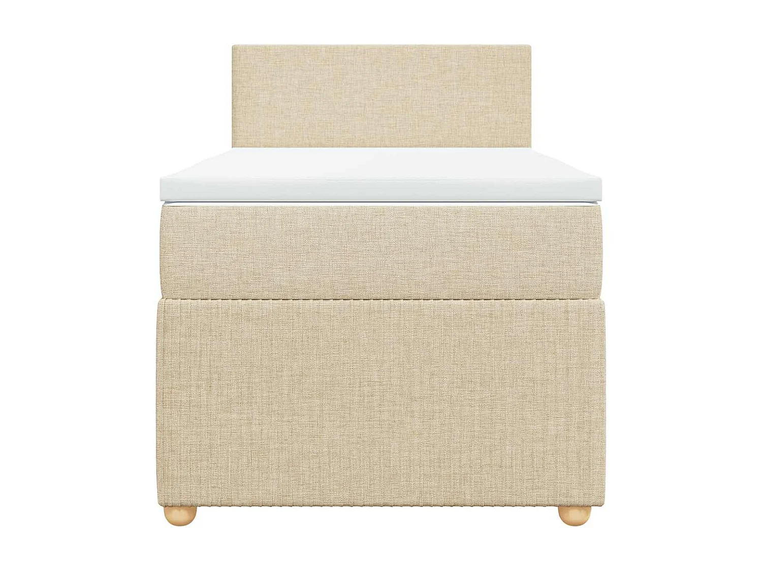 Boxspringbett mit Matratze Creme 100x200 cm Stoff