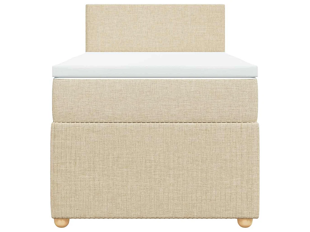 Boxspringbett mit Matratze Creme 100x200 cm Stoff