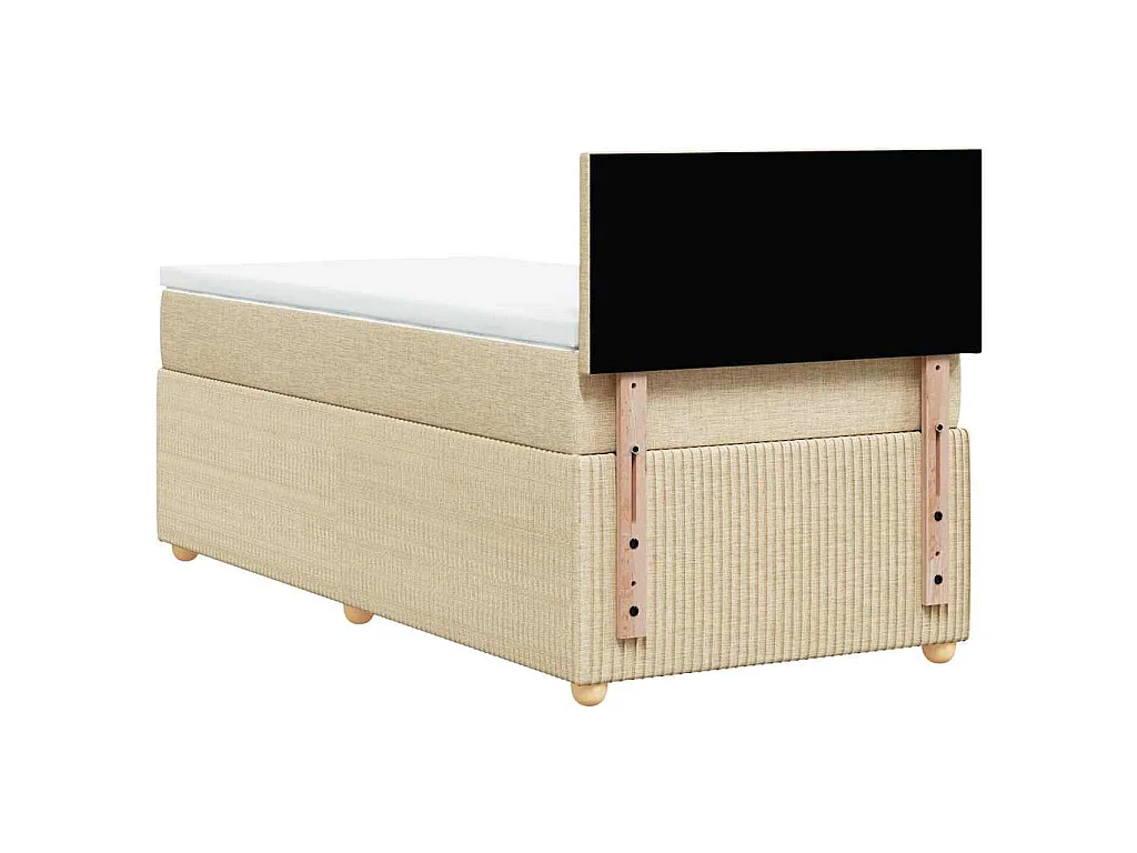 Boxspringbett mit Matratze Creme 100x200 cm Stoff