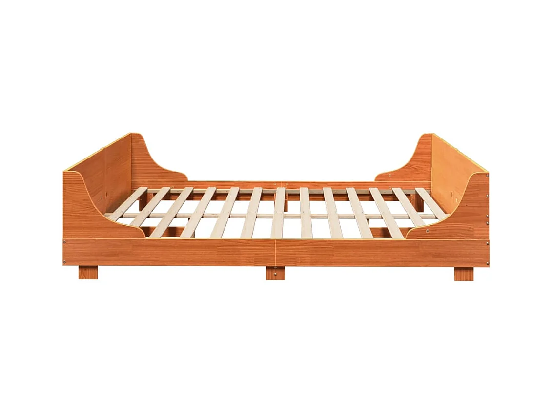 Cadre de lit sans matelas cire marron 180x200cm bois pin massif