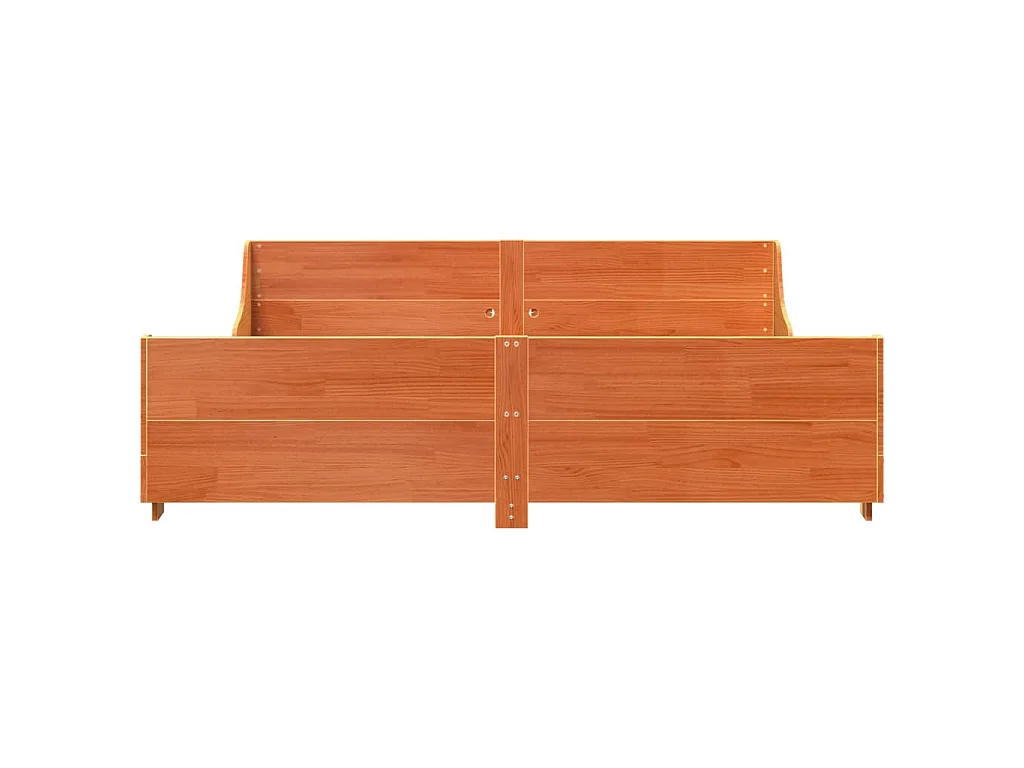 Bedframe zonder matras massief grenenhout wasbruin 180x200 cm