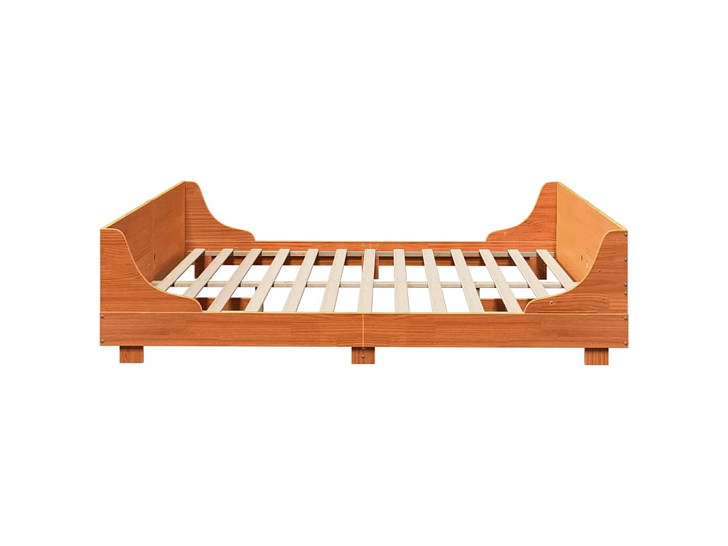 Bedframe zonder matras massief grenenhout wasbruin 180x200 cm