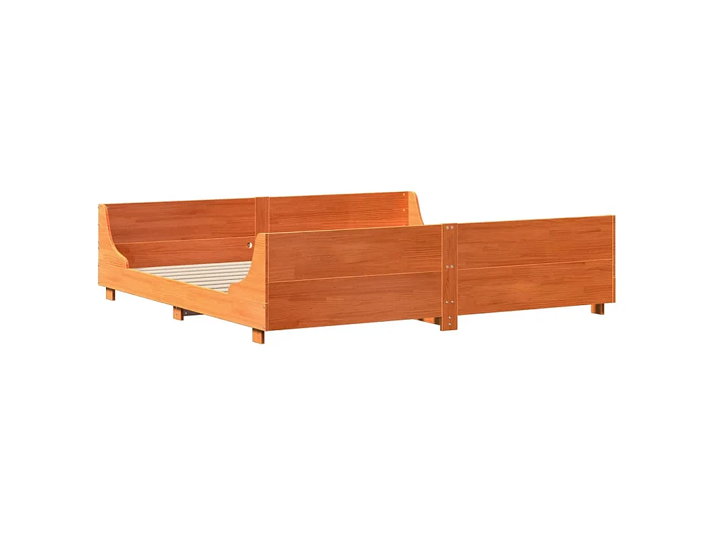 Bedframe zonder matras massief grenenhout wasbruin 180x200 cm