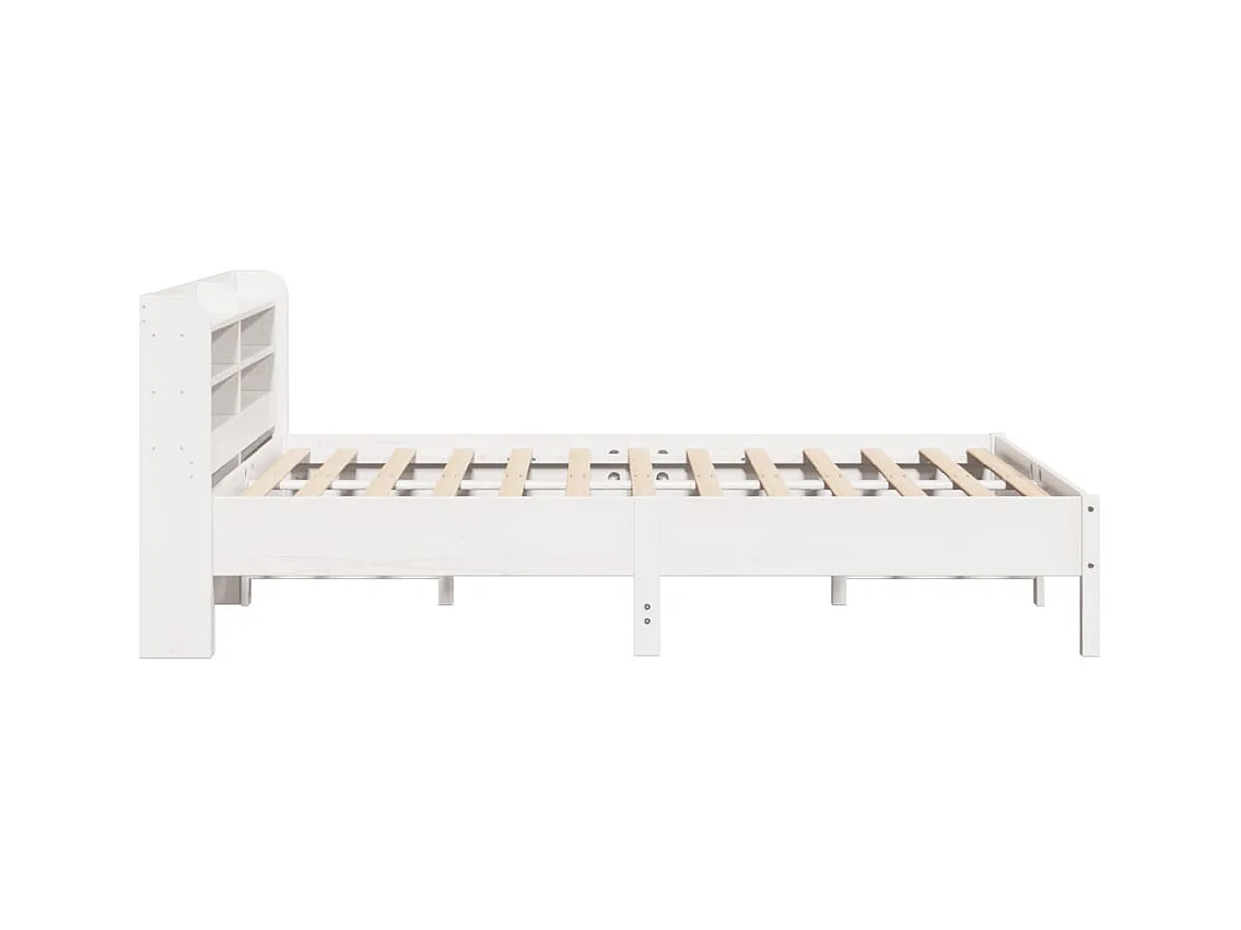 Cadre de lit sans matelas blanc 140x190 cm bois de pin massif