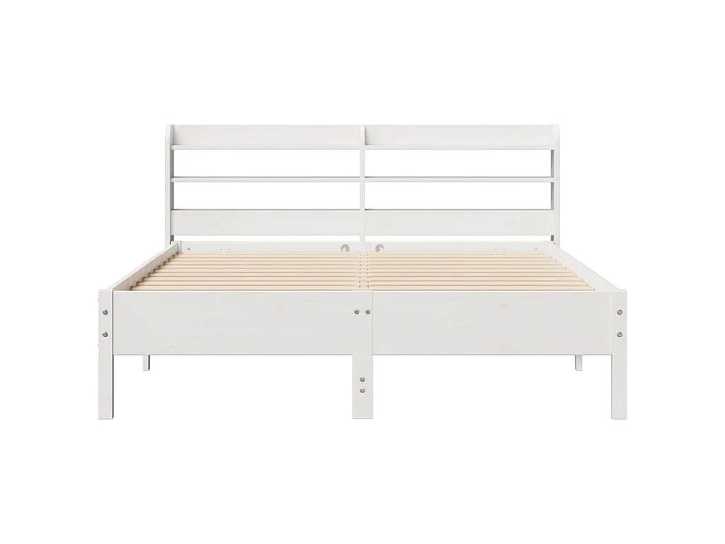 Cadre de lit sans matelas blanc 140x190 cm bois de pin massif