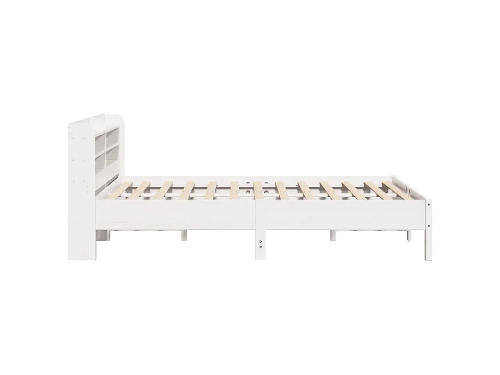 Cadre de lit sans matelas blanc 140x190 cm bois de pin massif