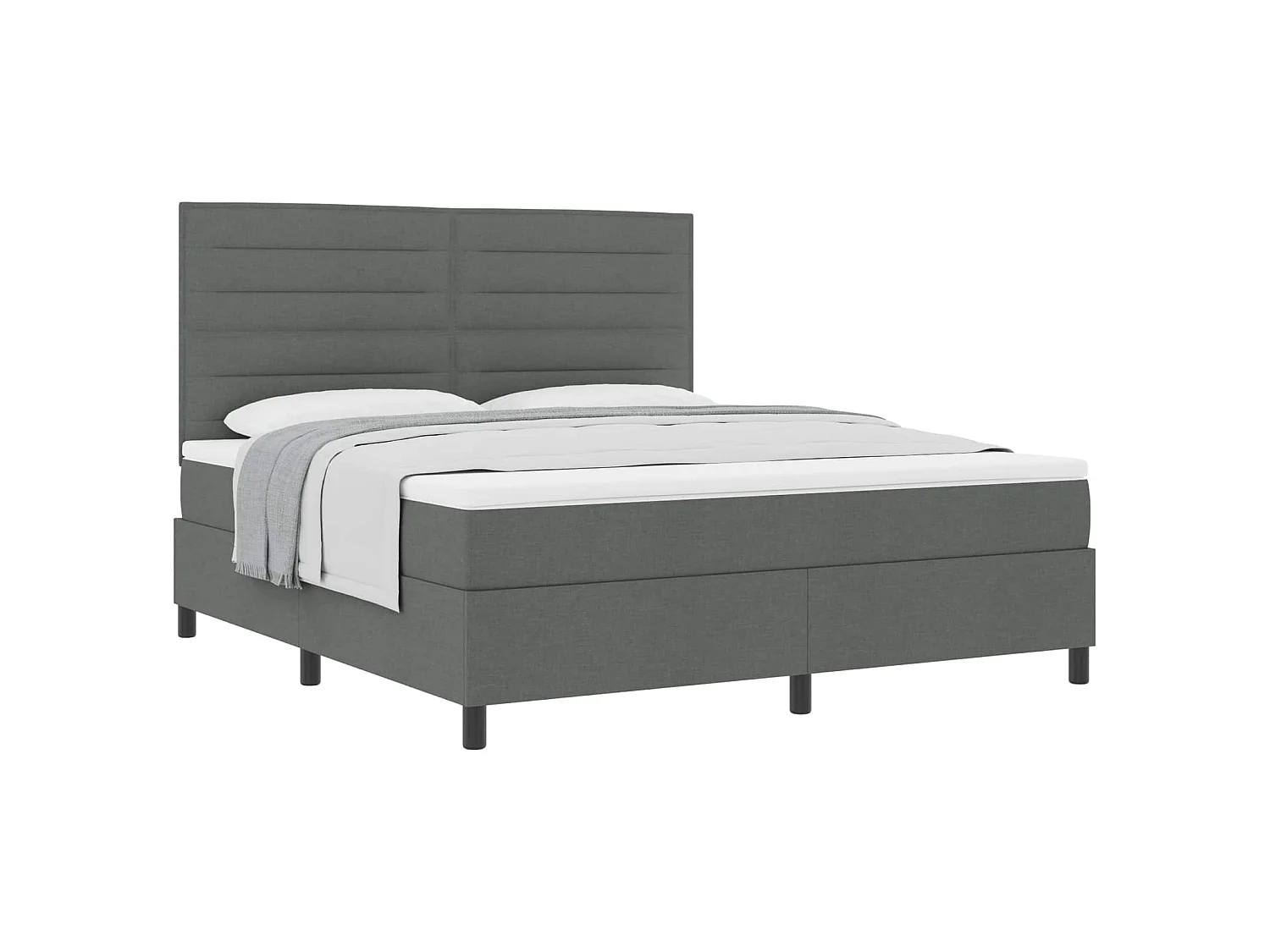 Boxspringbed met matras Donkergrijs 180 x 200 cm Stof