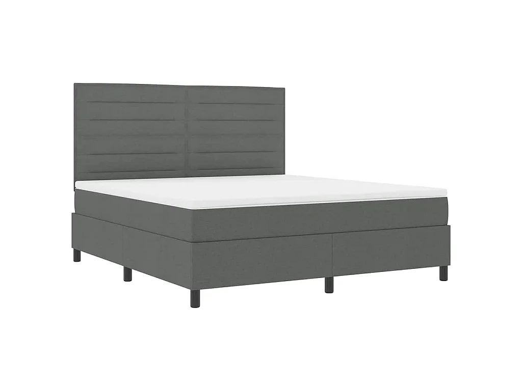 Boxspringbed met matras Donkergrijs 180 x 200 cm Stof