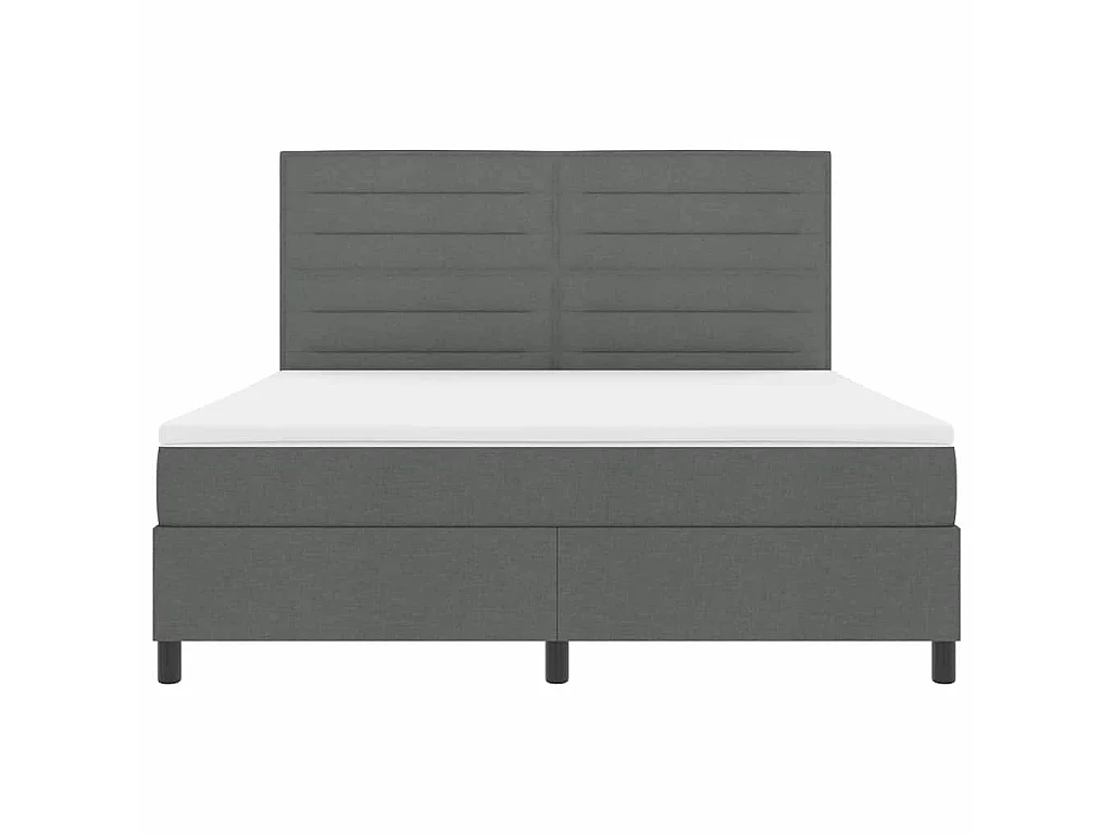 Boxspringbed met matras Donkergrijs 180 x 200 cm Stof
