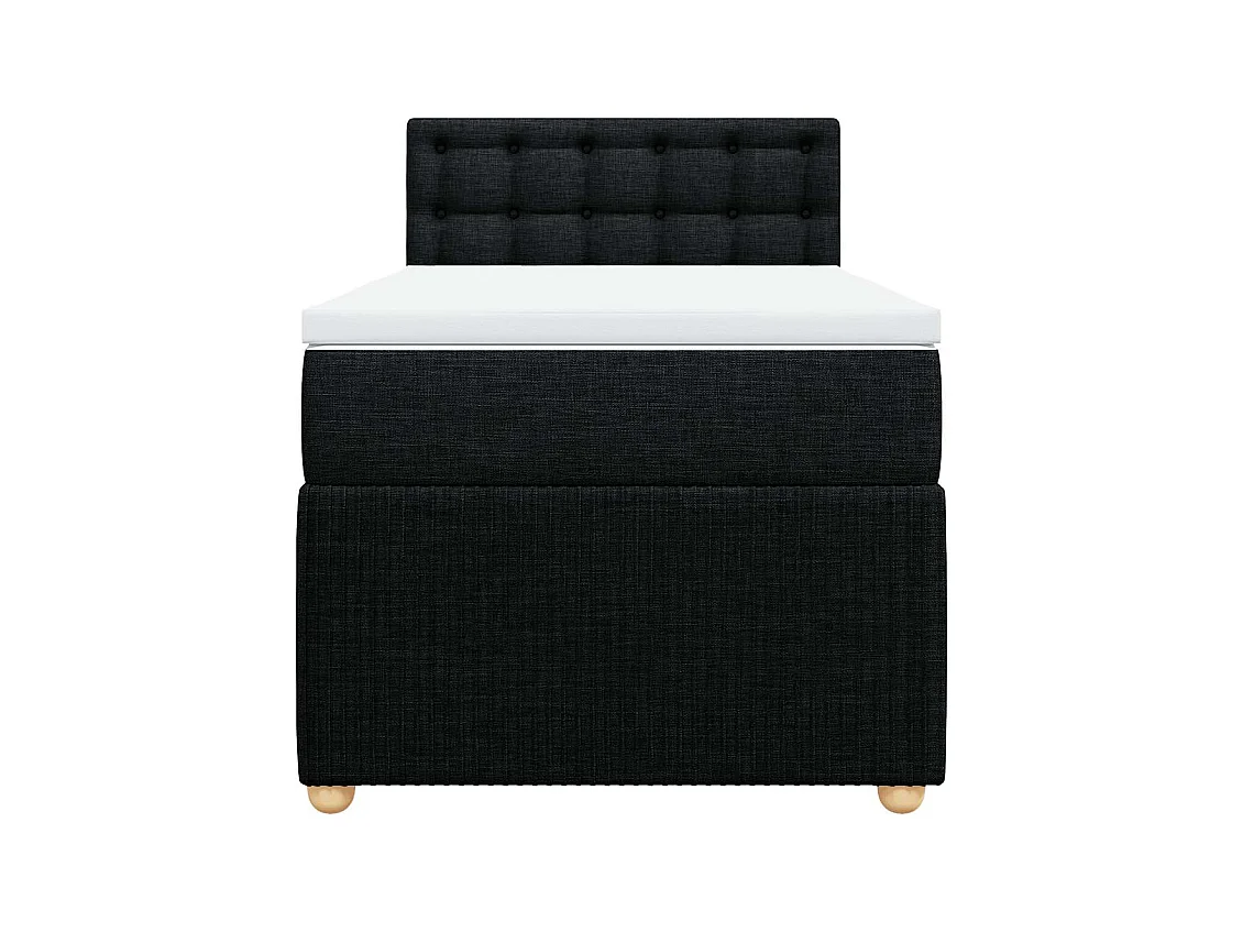 Sommier à lattes de lit avec matelas Noir 90x200 cm Tissu