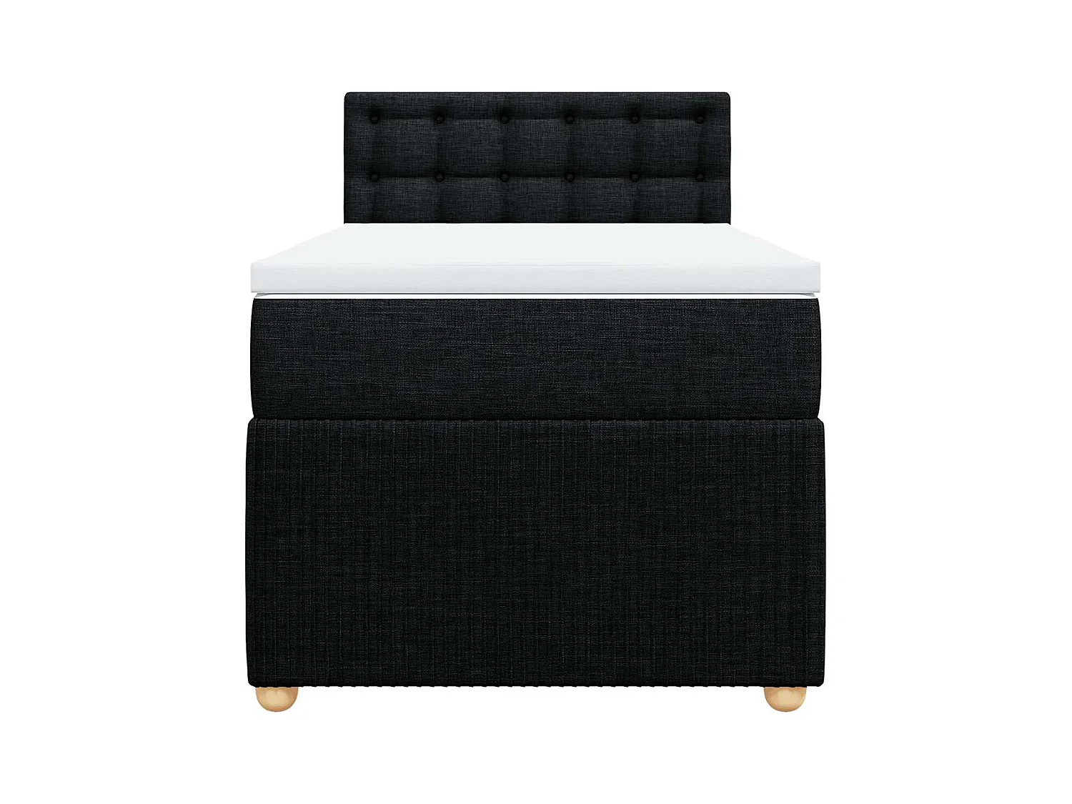 Sommier à lattes de lit avec matelas Noir 90x200 cm Tissu