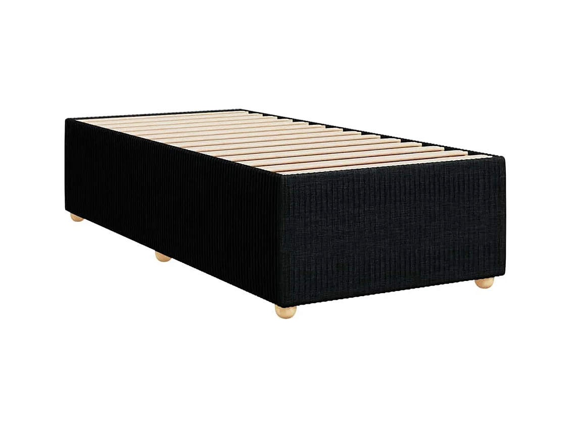 Sommier à lattes de lit avec matelas Noir 90x200 cm Tissu