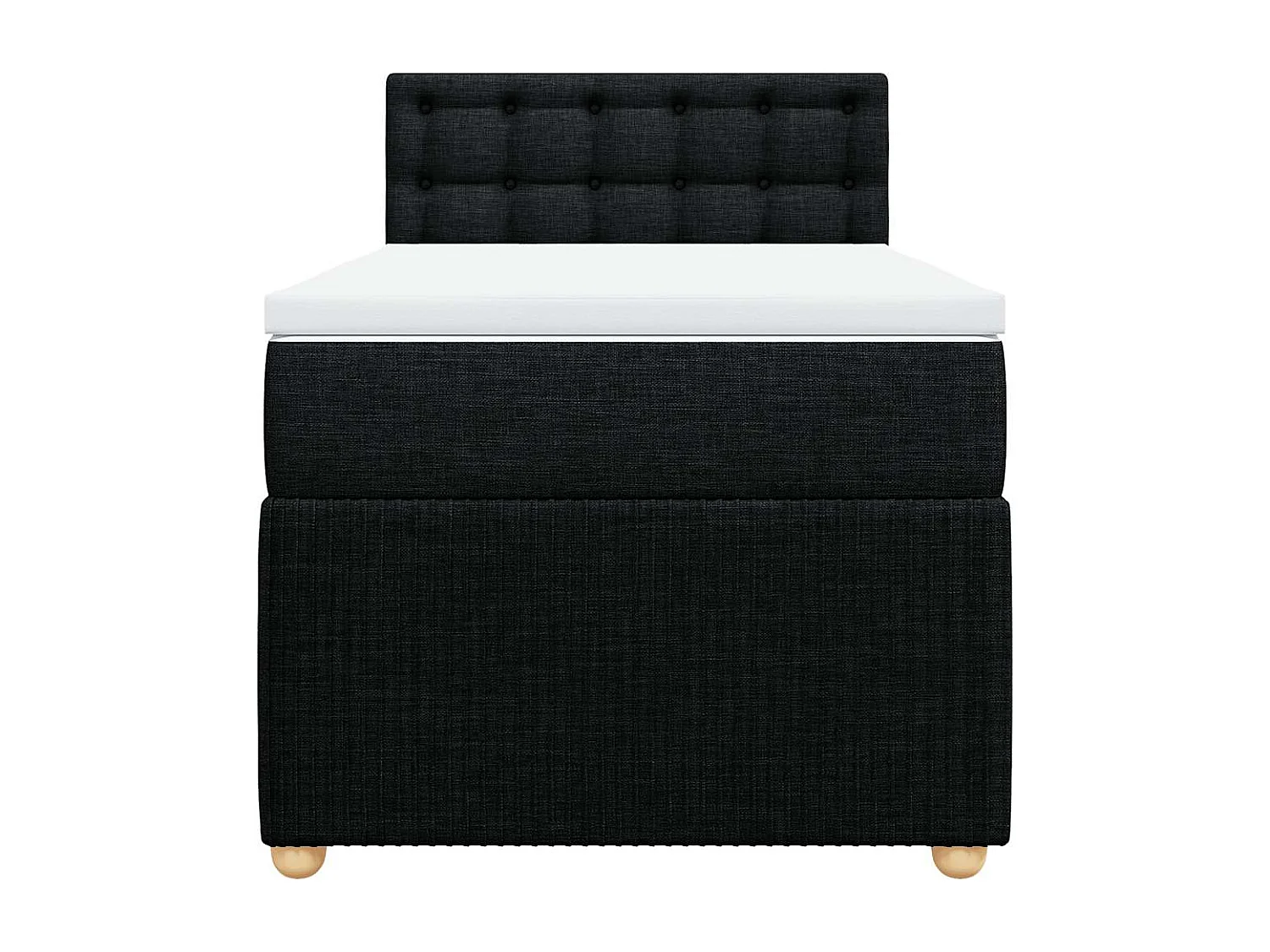 Giroletto a Molle con Materasso Nero 90x200 cm in Tessuto