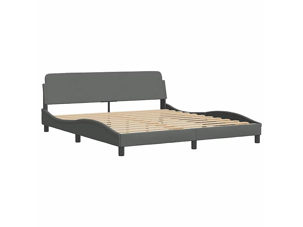 Bedframe met LED zonder matras 180x200 cm stof donkergrijs