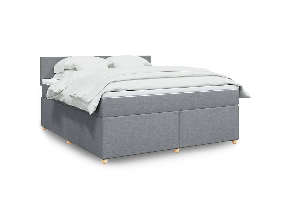 Sommier à lattes de lit avec matelas Gris clair 180x200cm Tissu