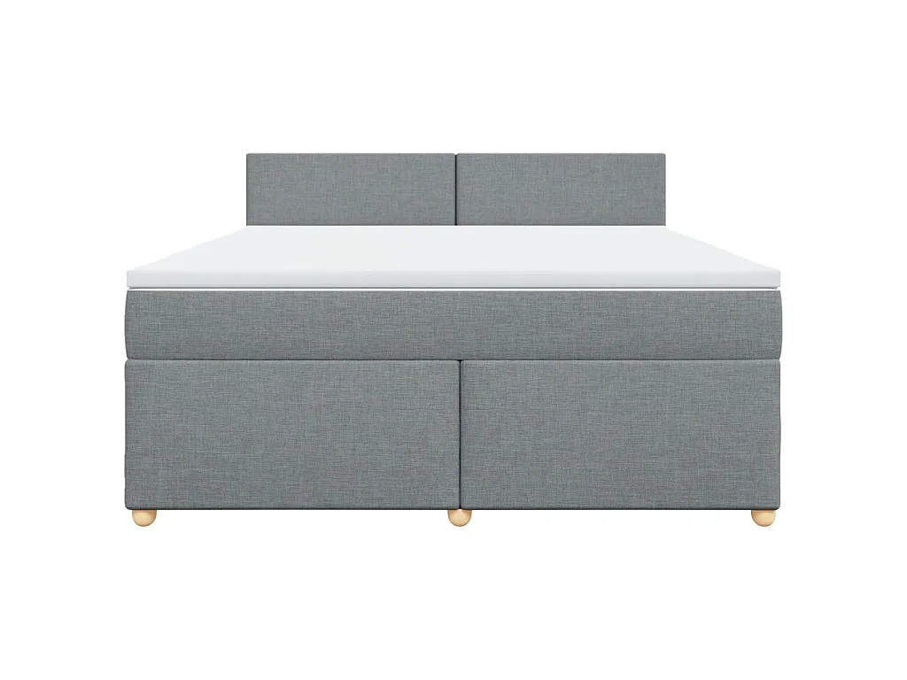 Sommier à lattes de lit avec matelas Gris clair 180x200cm Tissu