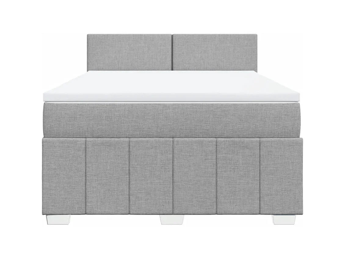 Boxspringbett mit Matratze Hellgrau 140x190 cm Stoff